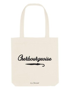 Tote bag écru cherbourgeoise parapluie