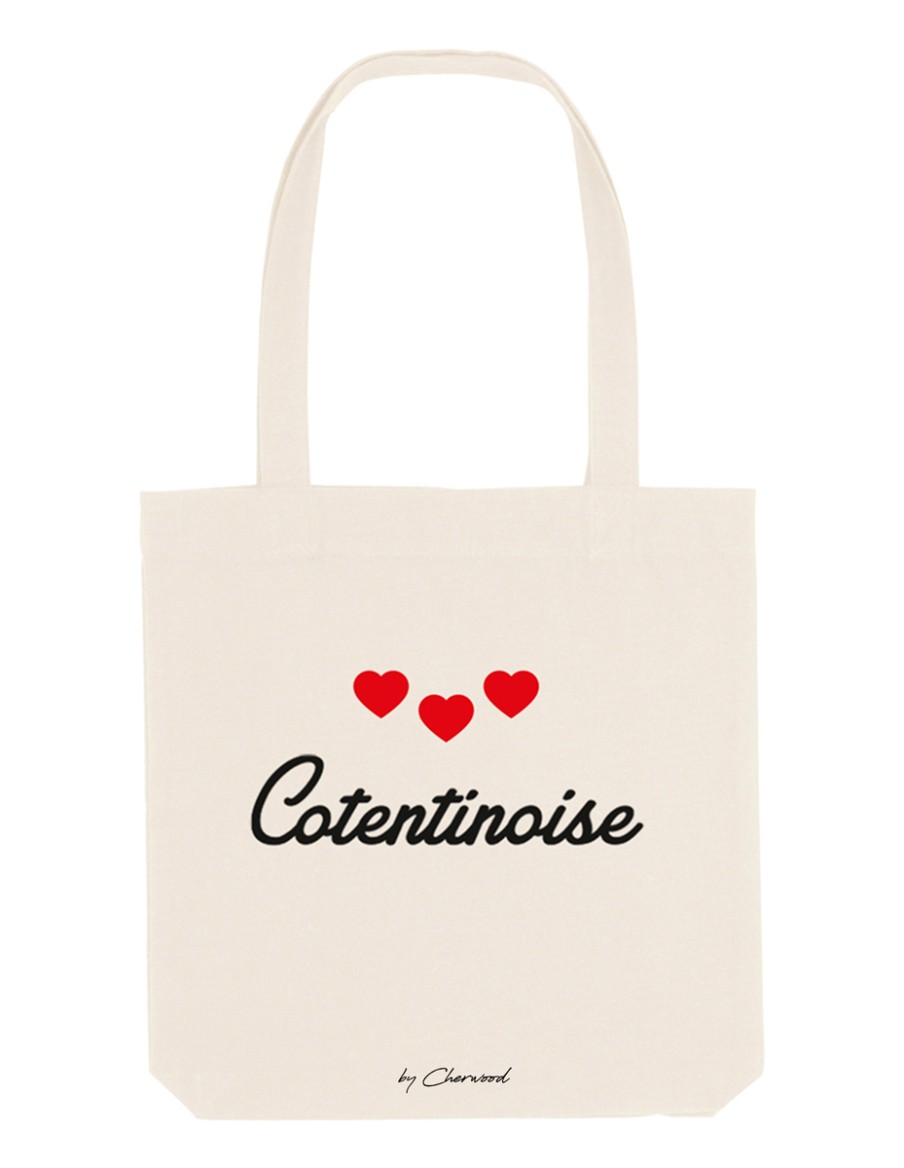 Sac tote bag Cotentinoise coeurs • Tote-bags • Cherwood