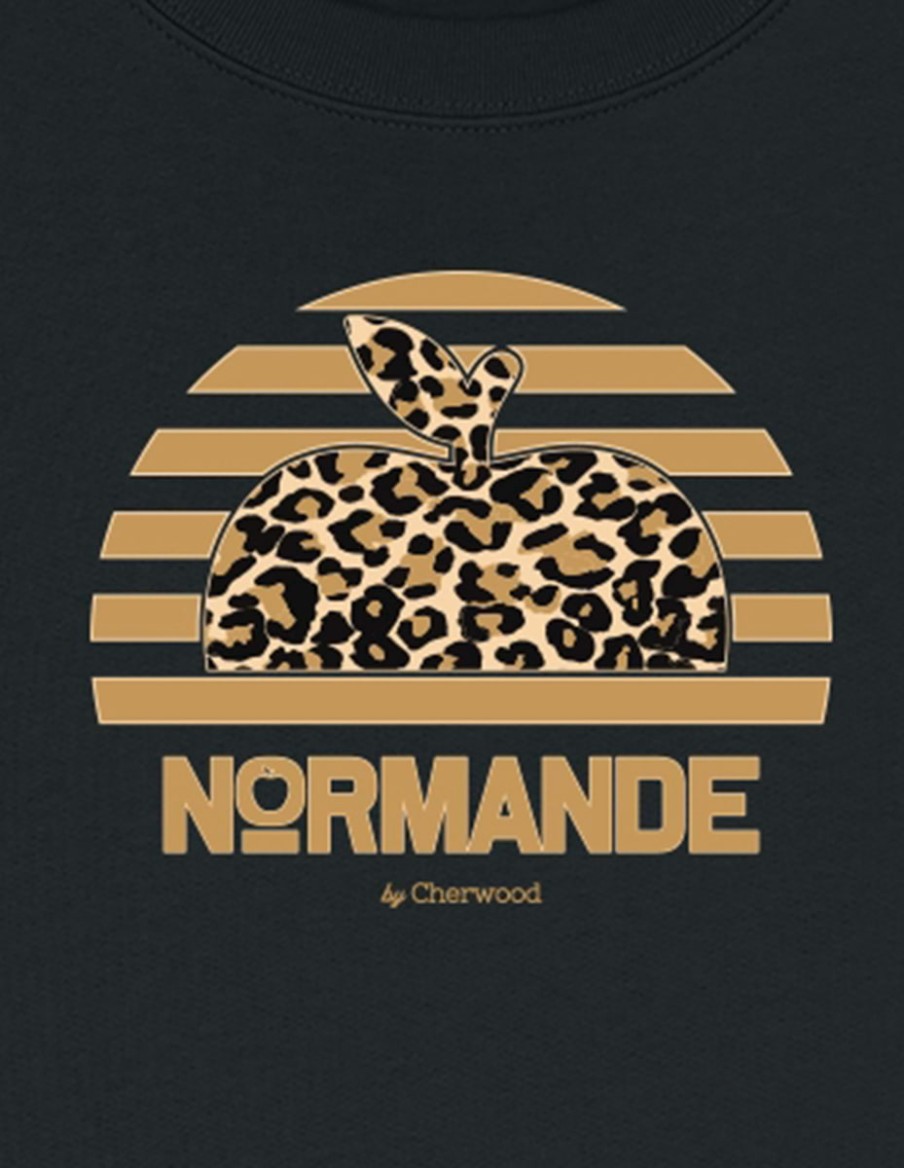 Sweat Femme Noir Normande Proud Léopard • Femme • Cherwood