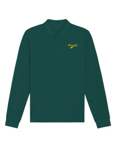 Polo manches longues Signature Vert Glazed Homme Brodé