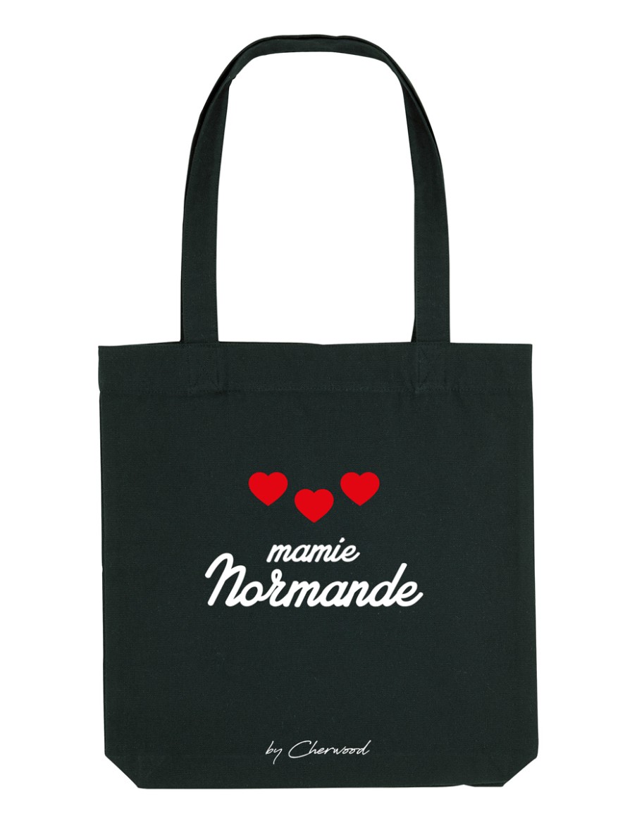 Tote Bag Mamie Normande cœurs • Fête des Grand-Mères • Cherwood