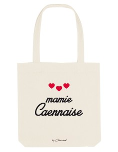 Tote Bag Mamie Caennaise cœurs en coton bio by Cherwood
