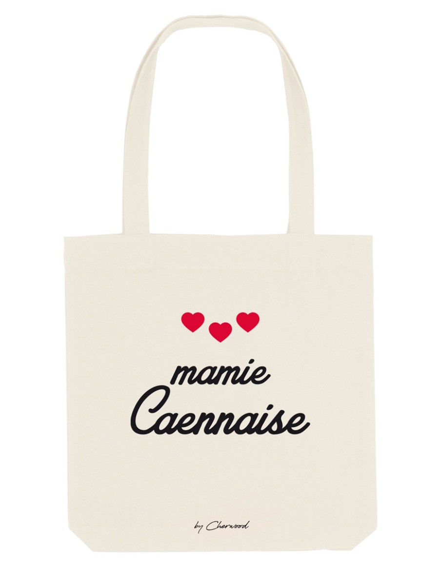 Tote Bag Mamie Caennaise cœurs • Fête des Grand-Mères • Cherwood