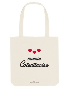 Tote Bag Mamie Cotentinoise cœurs en coton bio by Cherwood