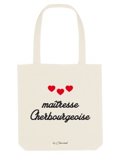 Tote bag Maitresse Cherbourgeoise 3 cœurs