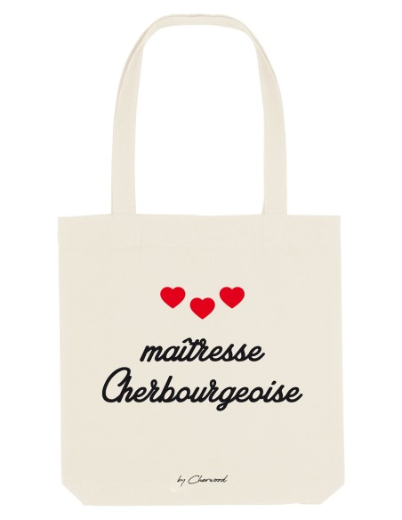 Tote bag Maitresse Cherbourgeoise 3 cœurs