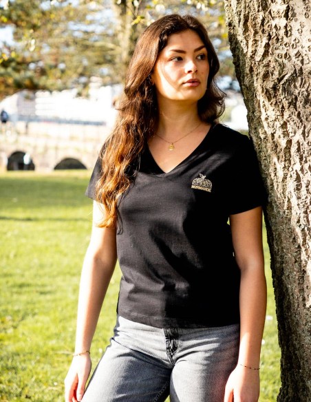T-shirt femme col V Normande Léopomme