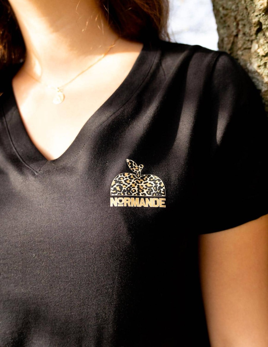 T-shirt Femme col V Normande Léopomme • T-shirts • Cherwood