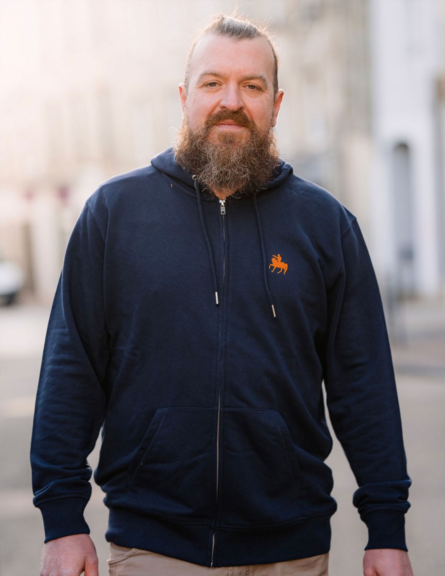 Hoodie Mixte Zippé Navy Napo • Homme • Cherwood