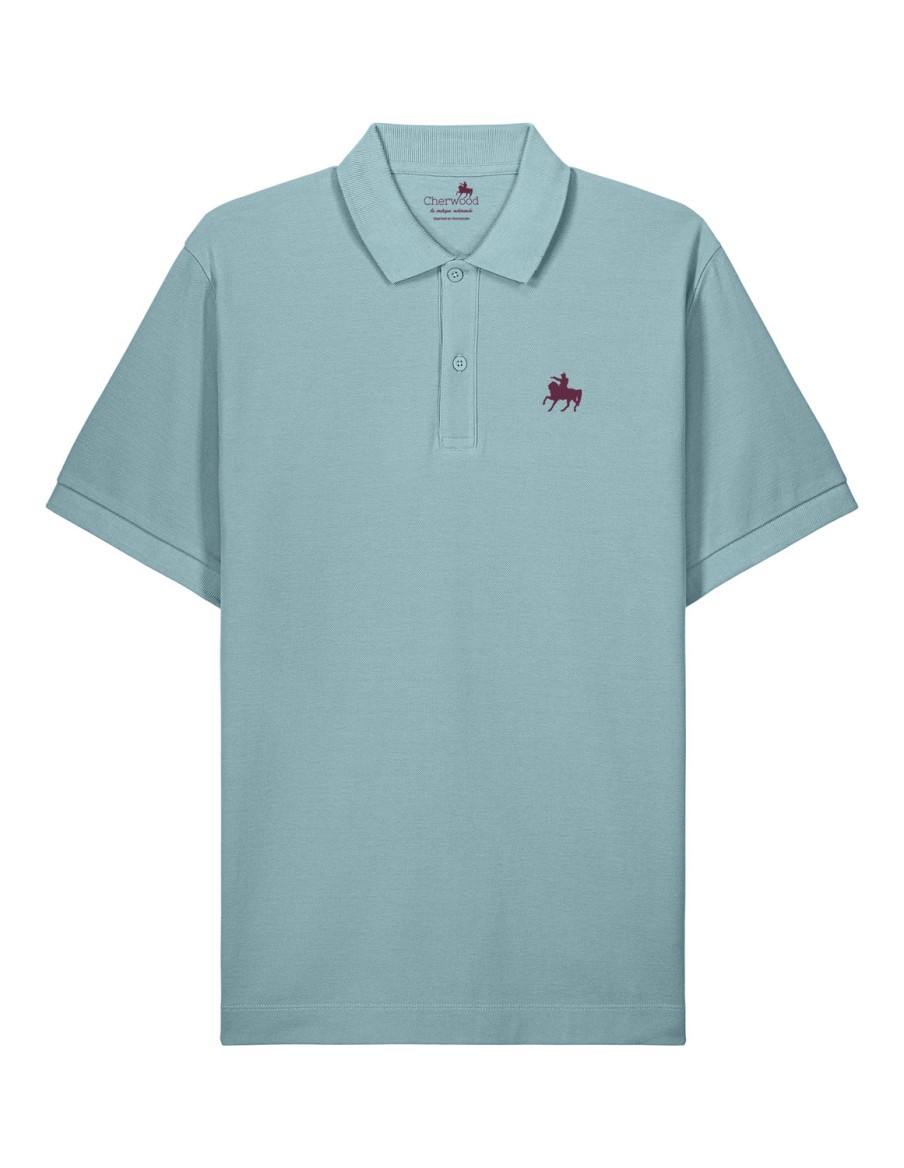 Polo Homme Napo Pebble Blue Brodé • Homme • Cherwood