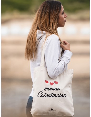 Sac Tote Bag Maman Cotentinoise coeurs