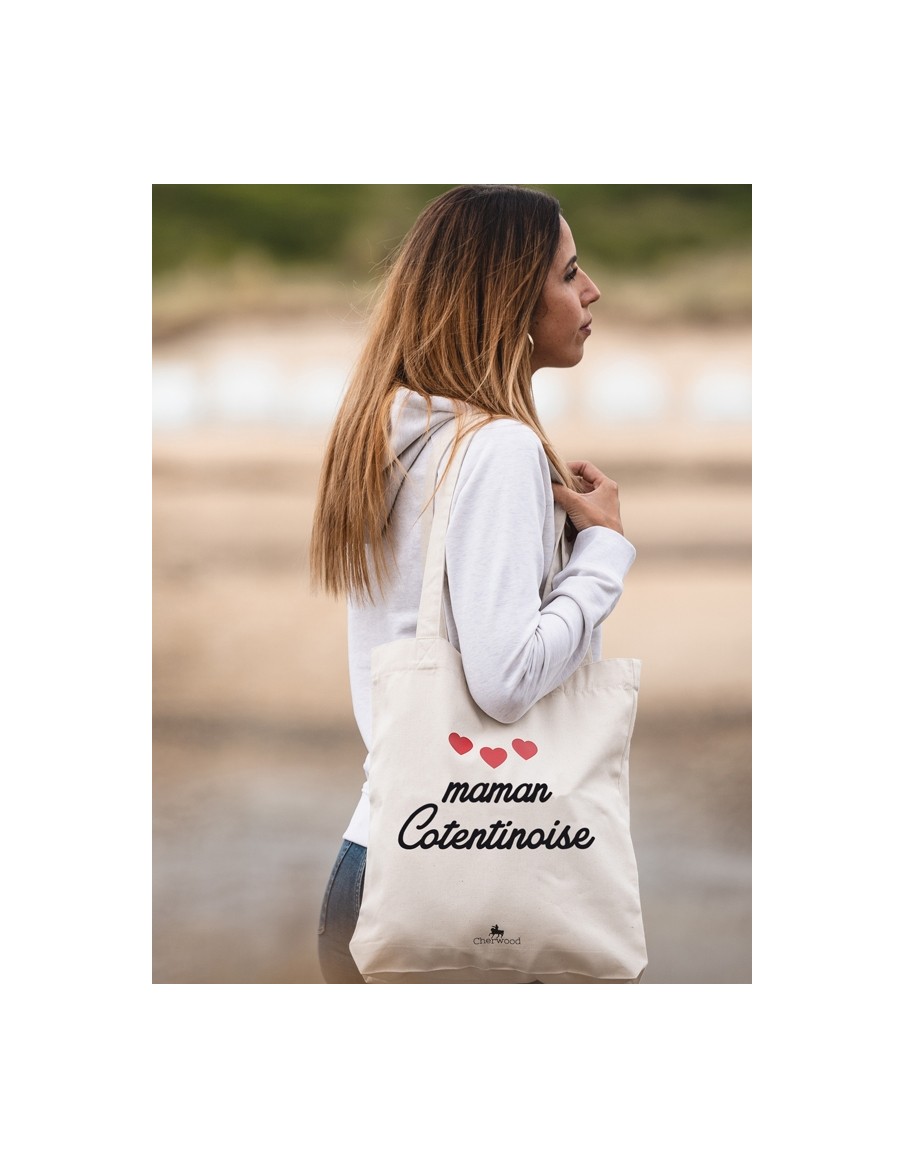Sac Tote Bag Maman Cotentinoise coeurs