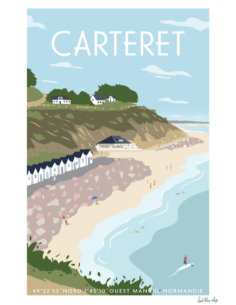 Carte postale Carteret basse mer