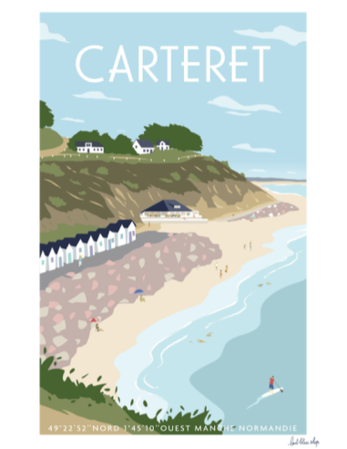 Carte postale Carteret basse mer
