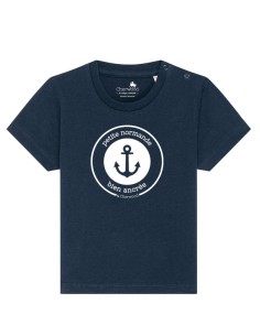 T-shirt Bébé fille petite Normande bien ancrée navy