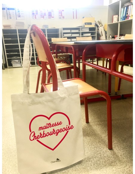 Tote-bag Maîtresse Cherbourgeoise coeur natural
