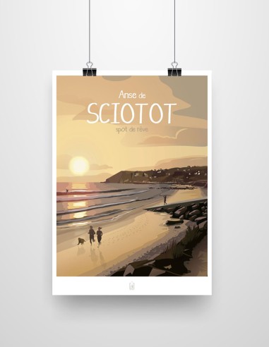 Affiche Anse de Sciotot by Nitch Illustrateur