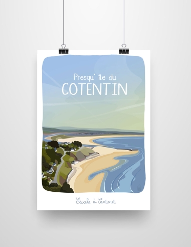 Affiche Presqu'île du Cotentin by Nitch Illustrateur