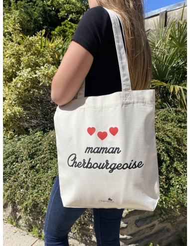 Sac Tote Bag - "Maman Cherbourgeoise coeurs" ♥