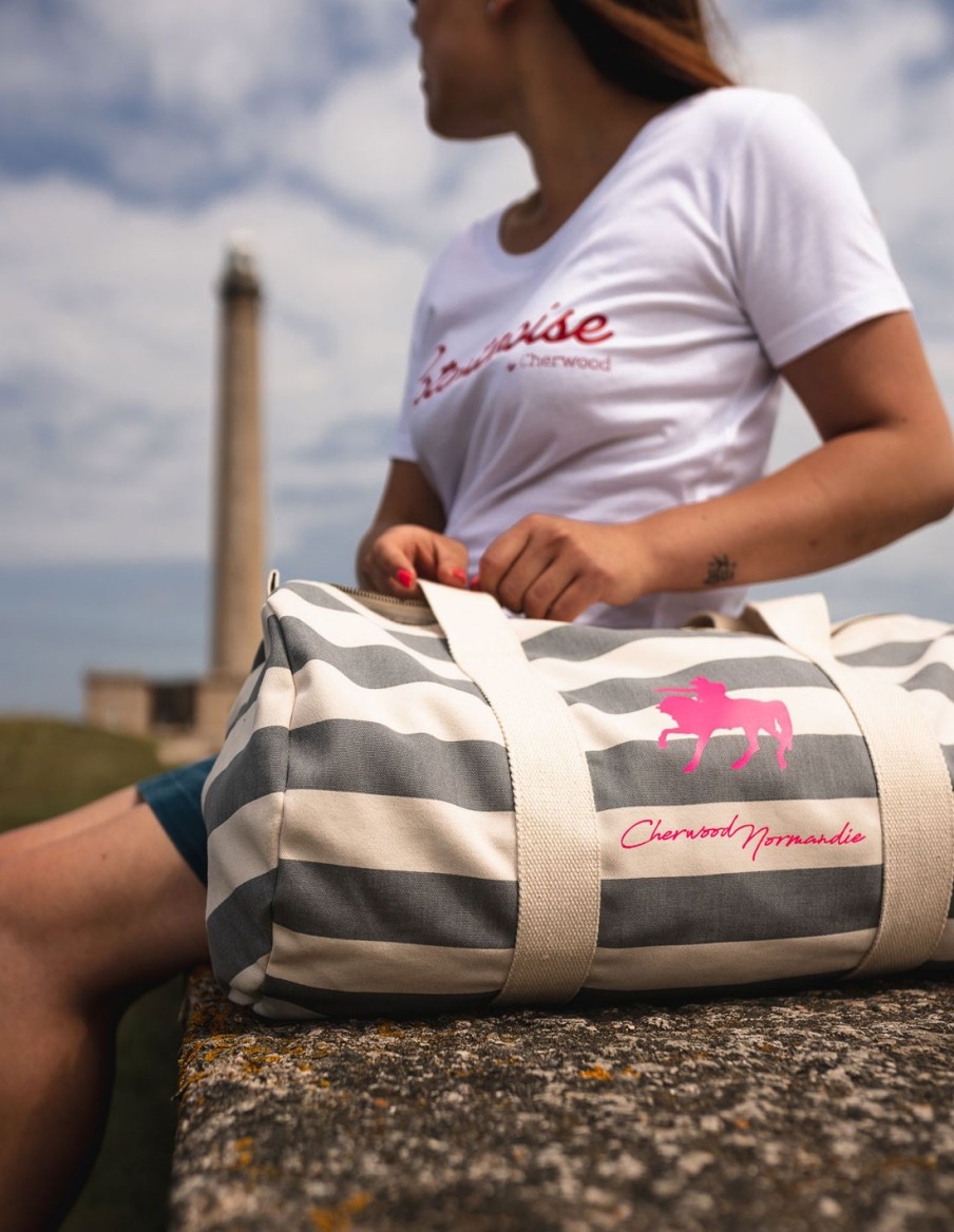 Sac Week-End Marinière Gris Cherwood Normandie • Accessoires • Cherwood