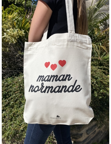Sac Tote Bag - "Maman Normande coeurs" ♥