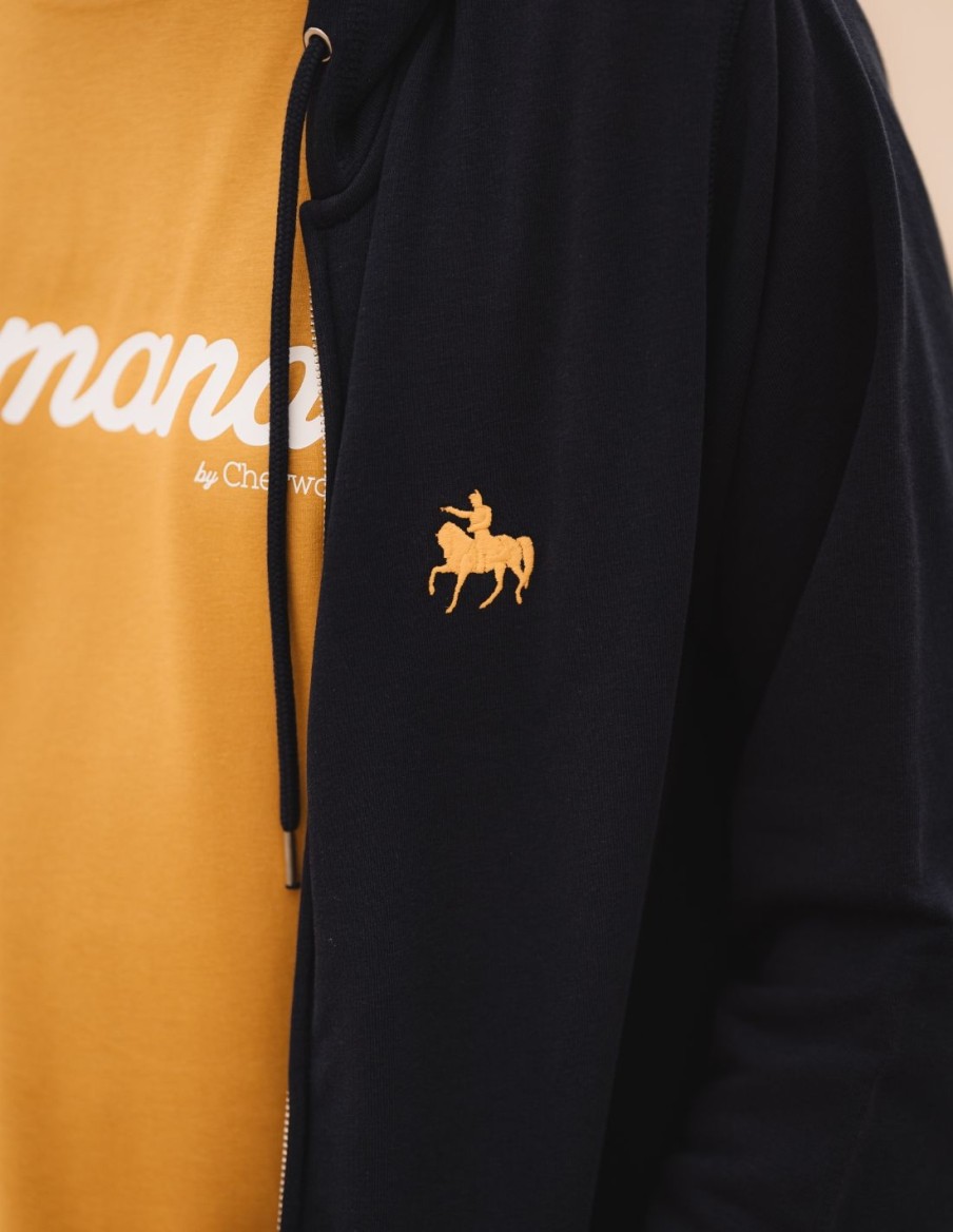 Hoodie Mixte Zippé Navy Napo • Homme • Cherwood