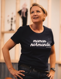 T-shirt femme maman normande navy