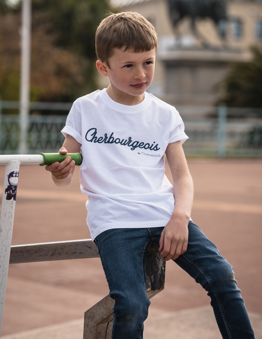 T-shirt blanc Garçon Cherbourgeois