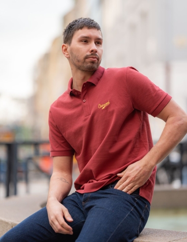 Polo Red Earth Homme Brodé Cherwood Signature