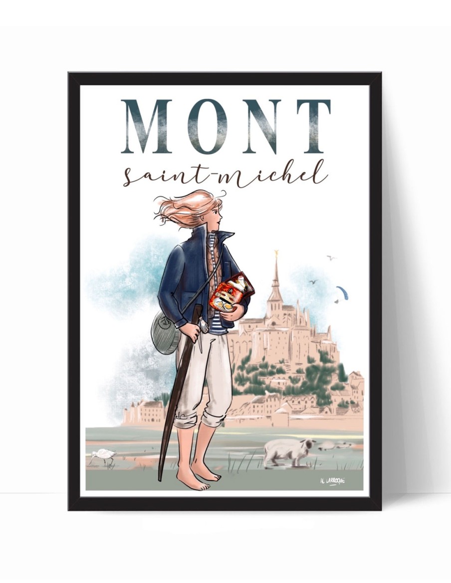 Affiche Mont Saint-Michel by AC Larroque Illustrations 30 X 40 cm • Papeterie • Cherwood