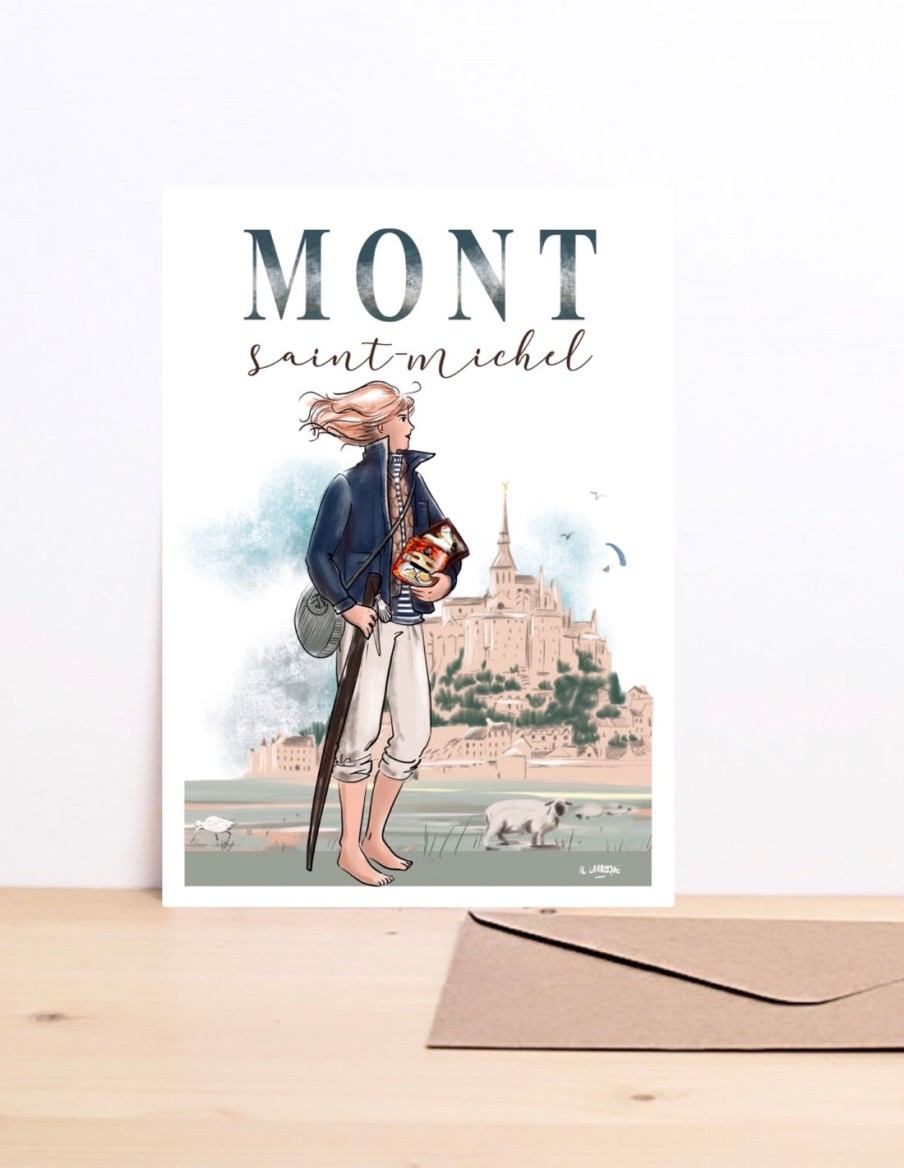 Carte Postale Mont Saint-Michel by AC Larroque Illustrations • Papeterie • Cherwood