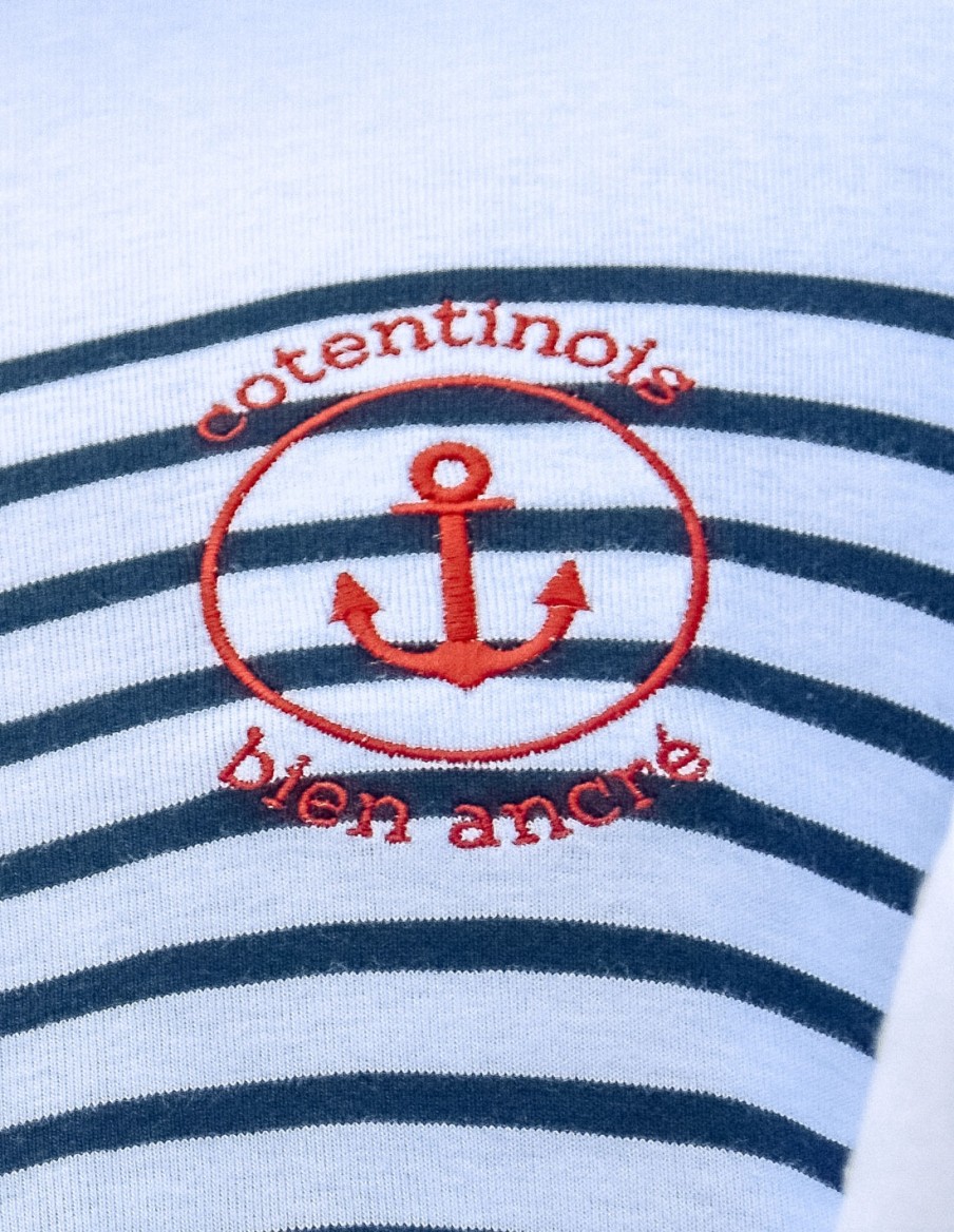 Marinière Homme Blanche Cotentinois Bien Ancré • Homme • Cherwood