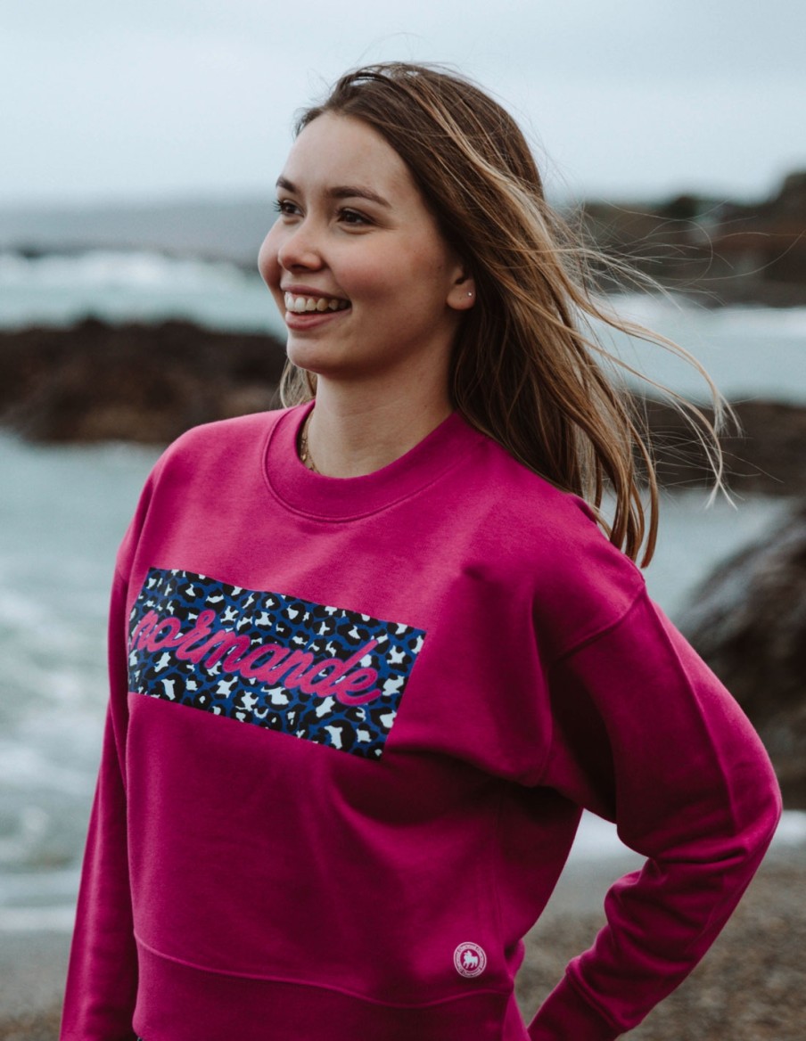 Sweat Crop Femme Orchid Normande Léopard • Idées cadeaux de Noël • Cherwood