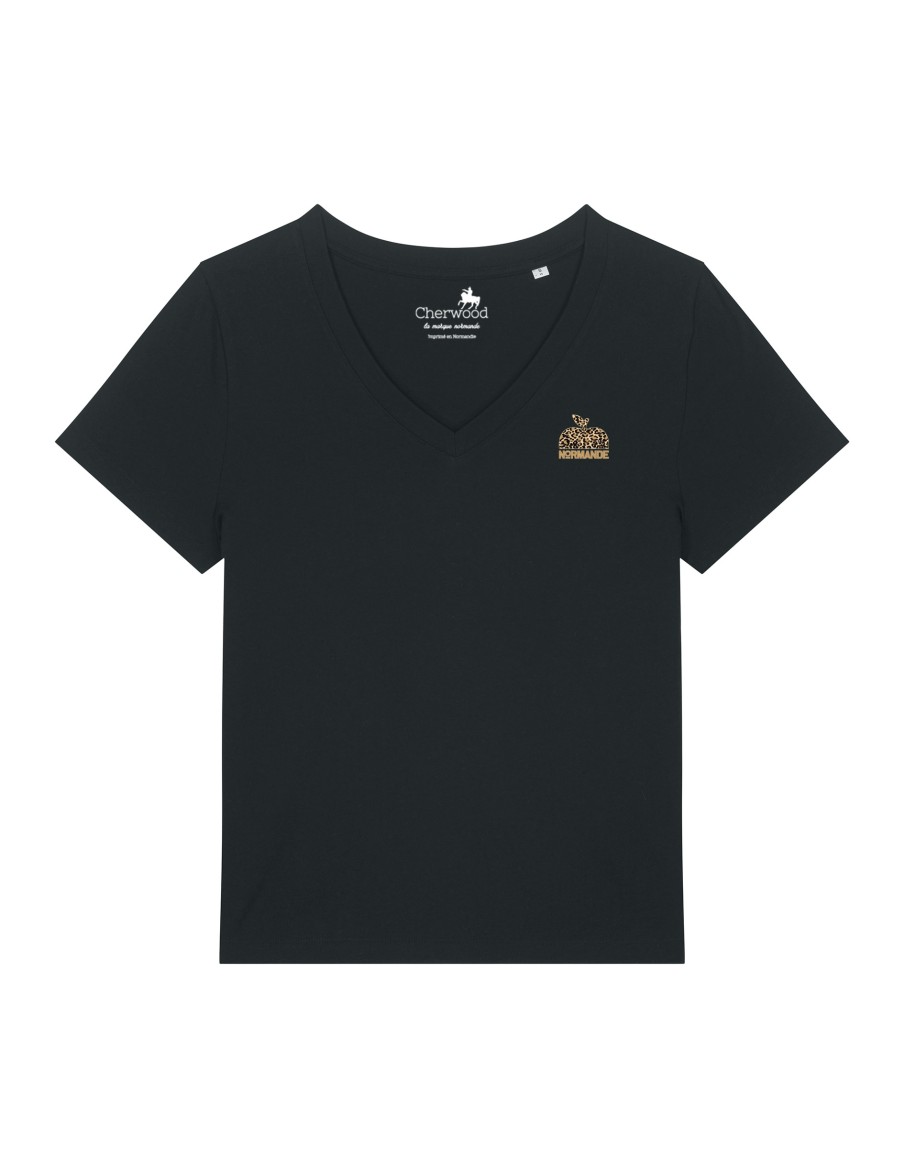 T-shirt Femme col V Normande Léopomme • T-shirts • Cherwood