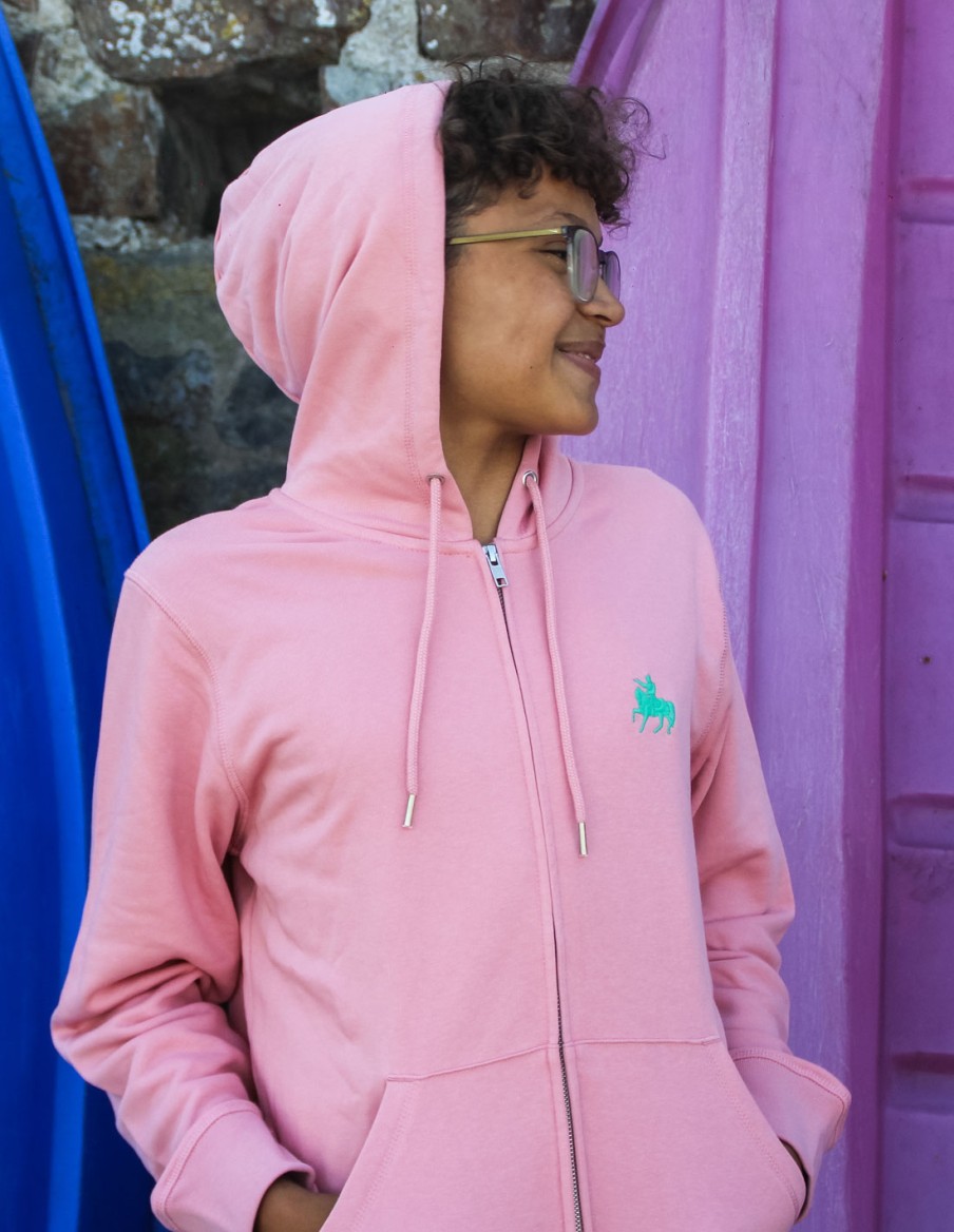 Hoodie Mixte Zippé Rose Napo • Homme • Cherwood