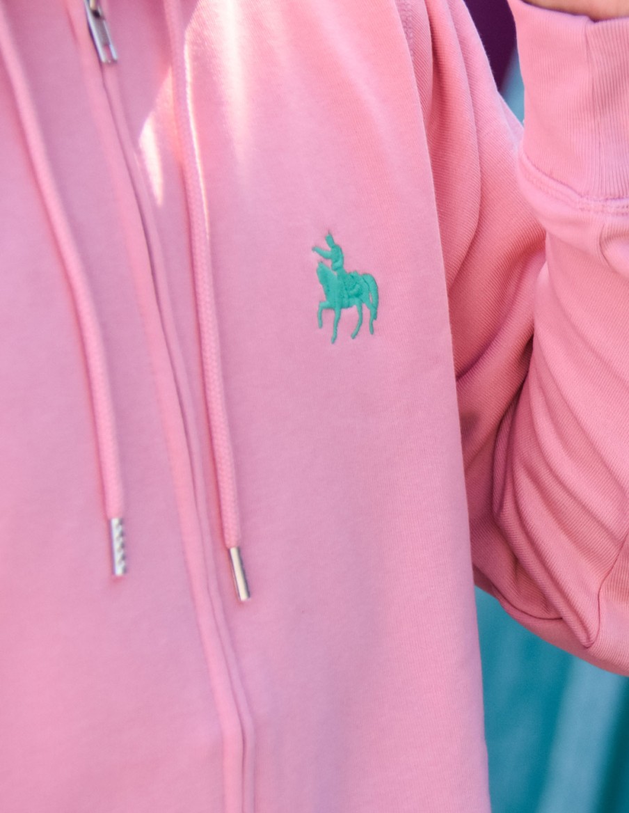 Hoodie Mixte Zippé Rose Napo • Homme • Cherwood