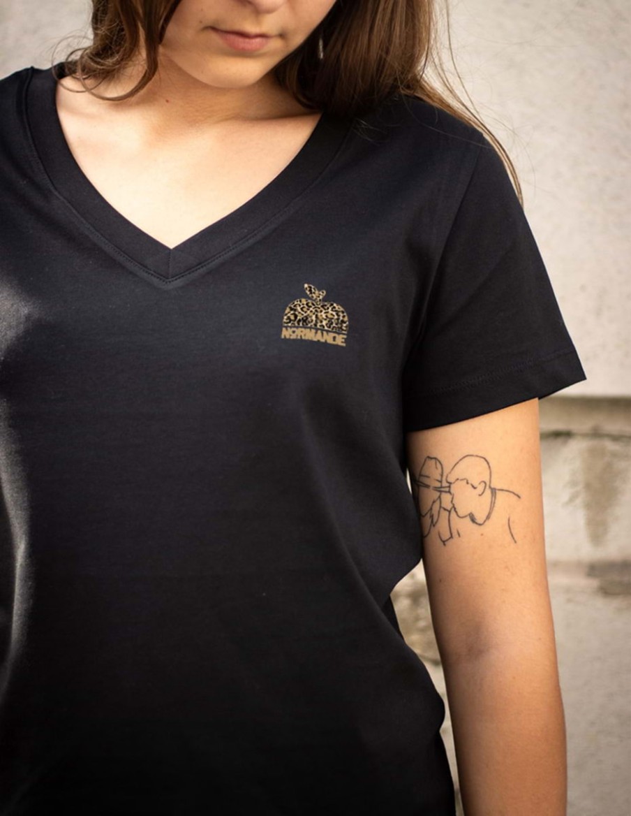 T-shirt Femme col V Normande Léopomme • T-shirts • Cherwood