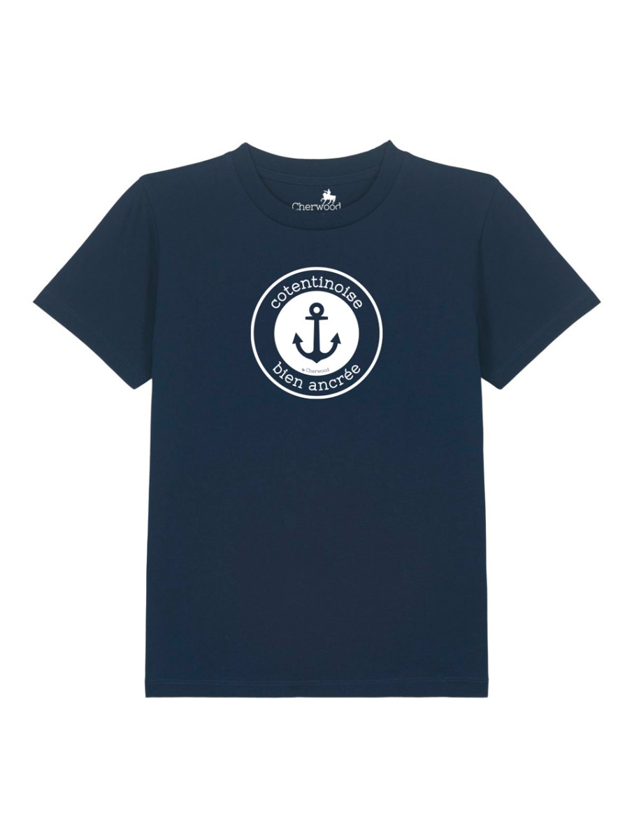 T-shirt Fille Cotentinoise Bien Ancrée • Enfant • Cherwood