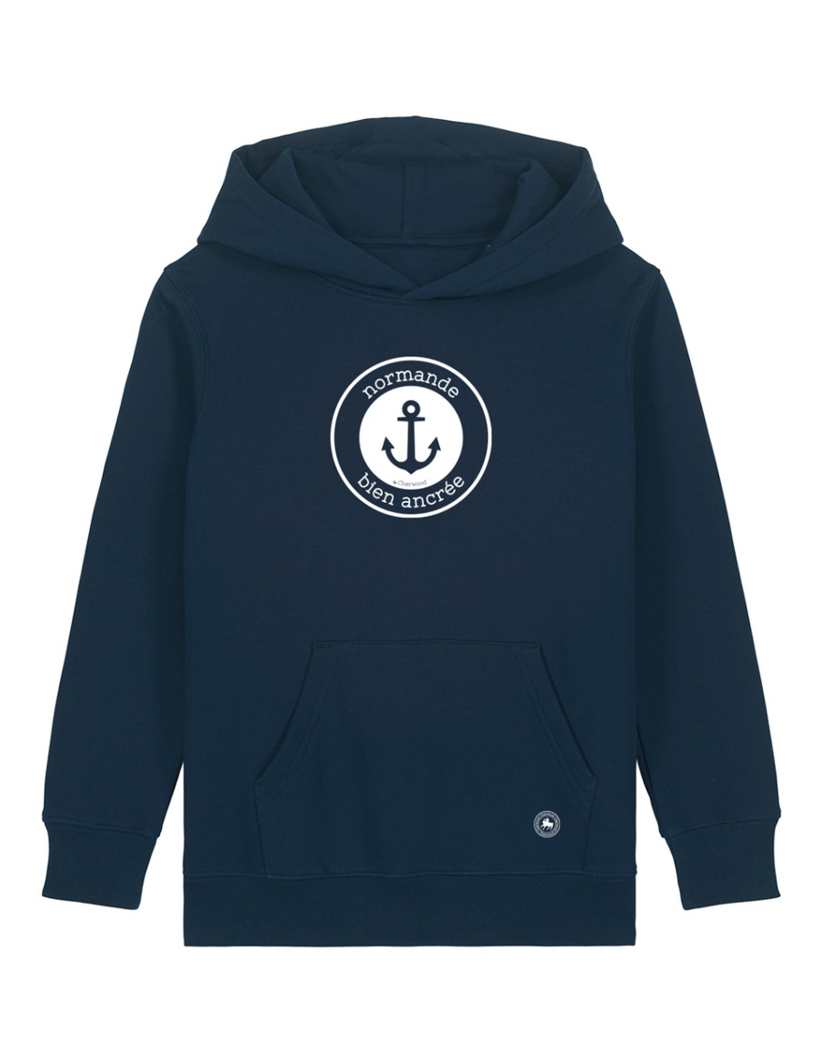 Hoodie Fille Normande Bien ancrée • Enfant • Cherwood